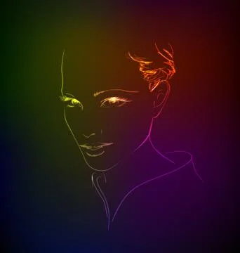 A light girl's face Stock Illustration