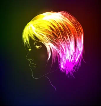 A light girl's face Stock Illustration