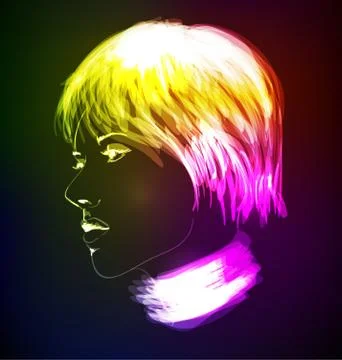 A light girl's face Stock Illustration