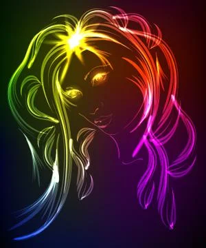A light girl's face Stock Illustration