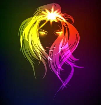 A light girl's face Stock Illustration