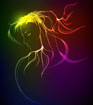 A light girl's face Stock Illustration