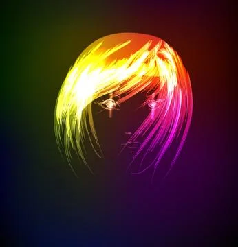 A light girl's face Stock Illustration