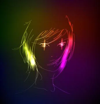 A light girl's face Stock Illustration