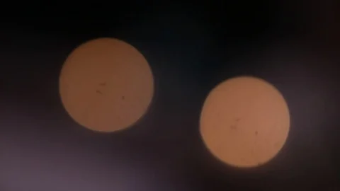 Light glare of the old camera wellow and purpure Stock Footage 95048628