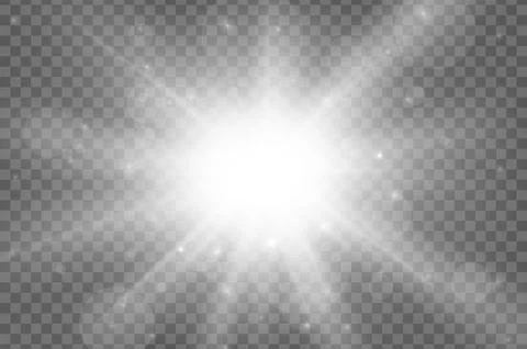 Light glare realistic effect isolated on transparent background. Vector Stock Illustration