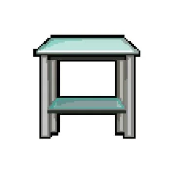 Light glass table pixel art vector illustration Stock Illustration