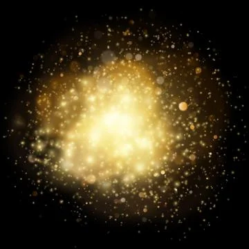 Light gleaming effect. Soft realistic fireworks with glitter splatter elements Stock Illustration