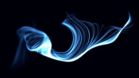Light glow abstract effect black background. 3d illustration, 3d rendering. Stock Illustration