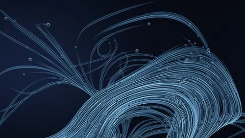 Light glow abstract effect black background. 3d illustration, 3d rendering. Stock Illustration