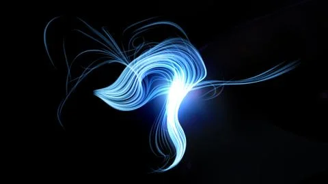 Light glow abstract effect black background. 3d illustration, 3d rendering. Stock Illustration