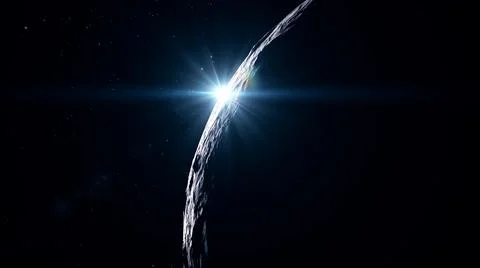 Light glow at border moon in galaxy. Stock Illustration