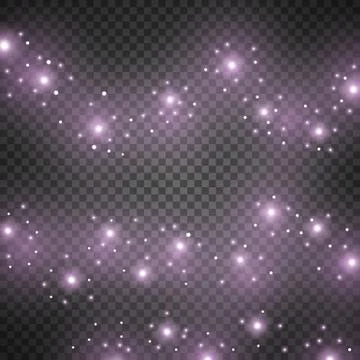 Light glow effect, star bursts, purple color Stock Illustration