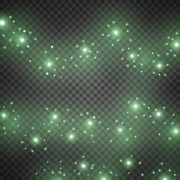 Light glow effect, star bursts, green color Stock Illustration