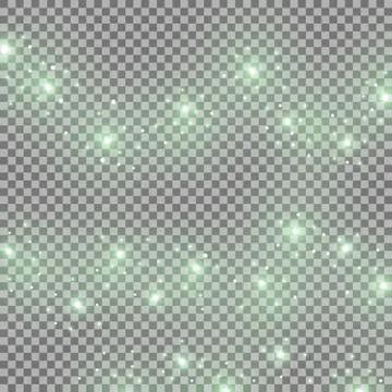 Light glow effect, star bursts, green color Stock Illustration