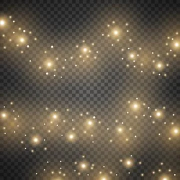Light glow effect, star bursts, golden color Stock Illustration
