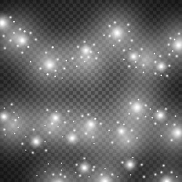 Light glow effect, star bursts, white color Stock Illustration