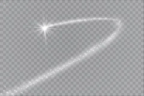 Light glow effect stars bursts with sparkles isolated on transparent background. Stock Illustration