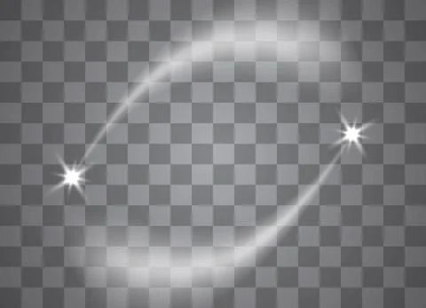 Light glow effect stars bursts with sparkles isolated on transparent backgrou Illustrazione stock