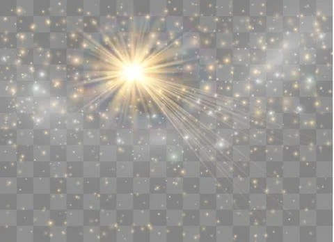 Light glow effect stars. Vector sparkles on transparent background. Christmas Stock Illustration