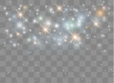 Light glow effect stars. Vector sparkles on transparent background. Christmas Stock Illustration