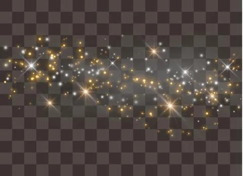 Light glow effect stars. Vector sparkles on transparent background. Christmas Stock Illustration