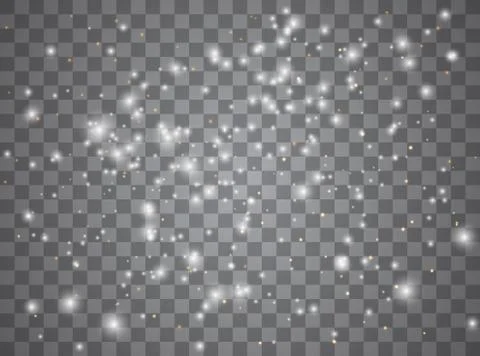 Light glow effect stars. Vector sparkles on transparent background. Christmas Stock Illustration