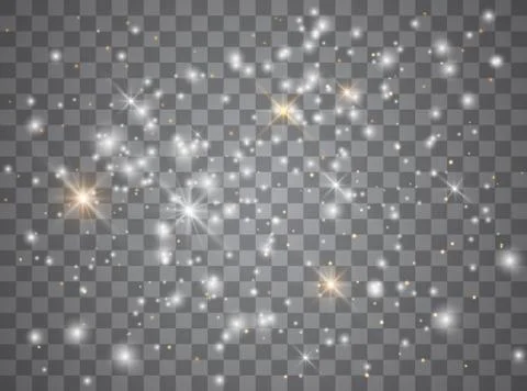 Light glow effect stars. Vector sparkles on transparent background. Christmas Stock Illustration