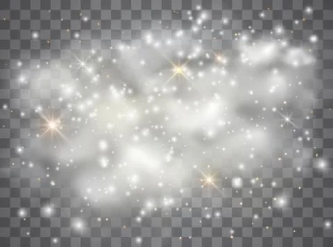 Light glow effect stars. Vector sparkles on transparent background. Christmas Stock Illustration
