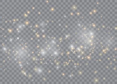 Light glow effect stars. Vector sparkles on transparent background. Christmas Stock Illustration
