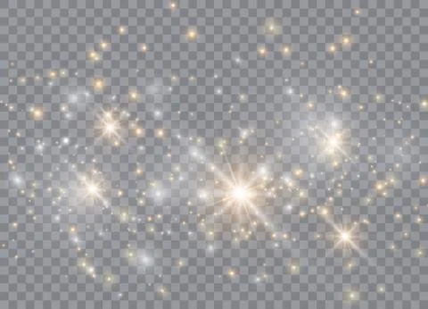 Light glow effect stars. Vector sparkles on transparent background. Christmas Stock Illustration
