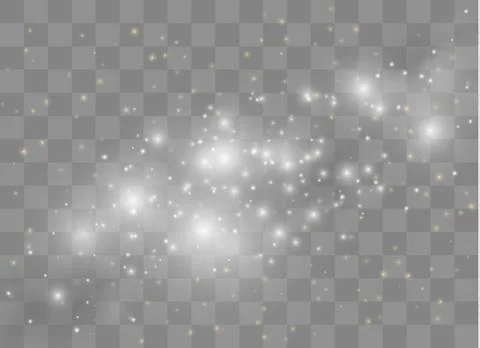Light glow effect stars. Vector sparkles on transparent background. Christmas Stock Illustration