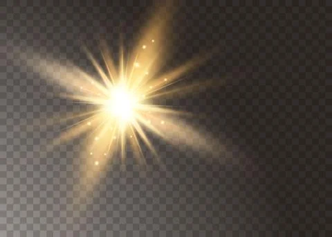 Light glow effect stars. Vector sparkles on transparent background. Christmas Stock Illustration