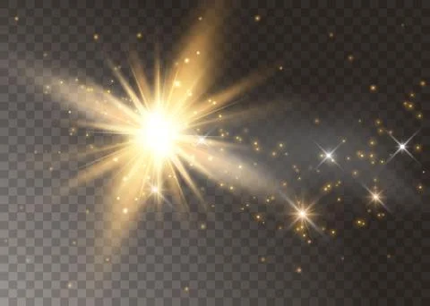 Light glow effect stars. Vector sparkles on transparent background. Christmas Stock Illustration