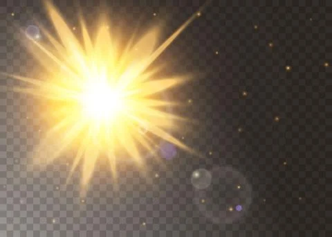 Light glow effect stars. Vector sparkles on transparent background. Christmas Stock Illustration