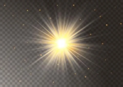 Light glow effect stars. Vector sparkles on transparent background. Christmas Stock Illustration