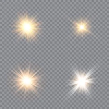 Light glow effect stars. Vector sparkles on transparent background. Christmas Stock Illustration