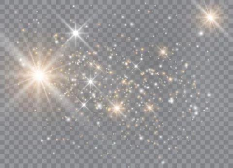 Light glow effect stars. Vector sparkles on transparent background. Christmas Stock Illustration