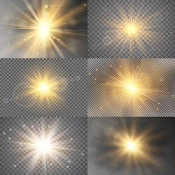Light glow effect stars. Vector sparkles on transparent background. Christmas Stock Illustration
