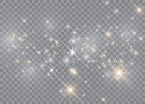 Light glow effect stars. Vector sparkles on transparent background. Christmas Stock Illustration