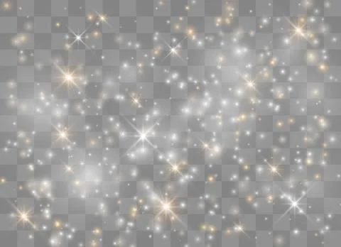Light glow effect stars. Vector sparkles on transparent background. Christmas Stock Illustration