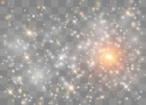 Light glow effect stars. Vector sparkles on transparent background. Christmas Stock Illustration