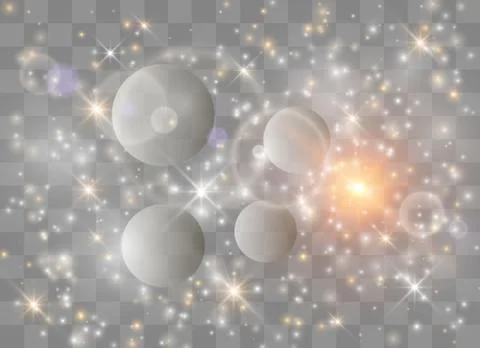 Light glow effect stars. Vector sparkles on transparent background. Christmas Stock Illustration
