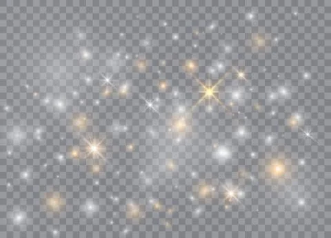Light glow effect stars. Vector sparkles on transparent background. Christmas Stock Illustration
