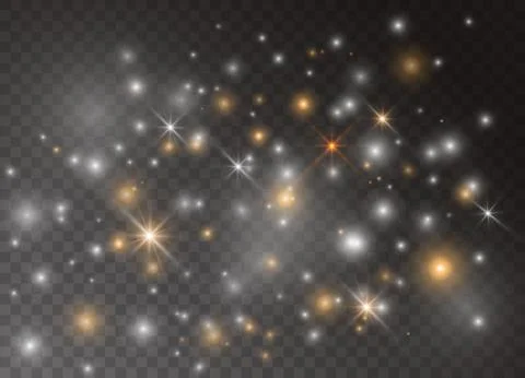 Light glow effect stars. Vector sparkles on transparent background. Christmas Stock Illustration