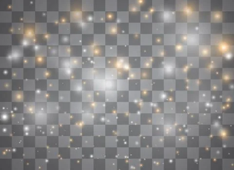 Light glow effect stars. Vector sparkles on transparent background. Christmas Stock Illustration