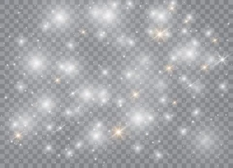 Light glow effect stars. Vector sparkles on transparent background. Christmas Stock Illustration