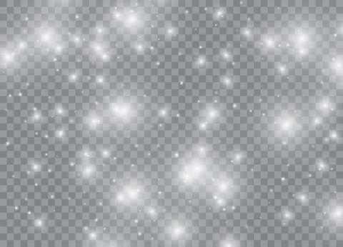 Light glow effect stars. Vector sparkles on transparent background. Christmas Stock Illustration