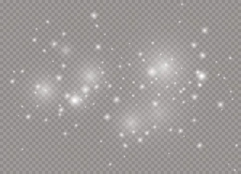 Light glow effect stars. Vector sparkles on transparent background. Christmas Stock Illustration