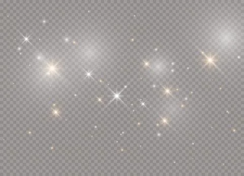 Light glow effect stars. Vector sparkles on transparent background. Christmas Stock Illustration
